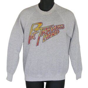 PAT TRAVERS BAND Sweatshirt, L, Grey, Raglan Long sleeves, Yellow/Red Print